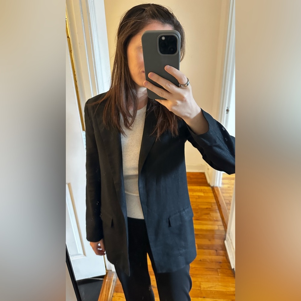 Mango 100% Linen Blazer